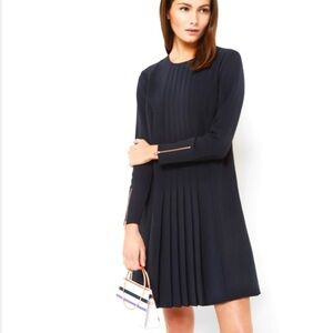 Ted Baker London Navy CAARA Long Sleeve Dress Ted Size 1/US Size 4